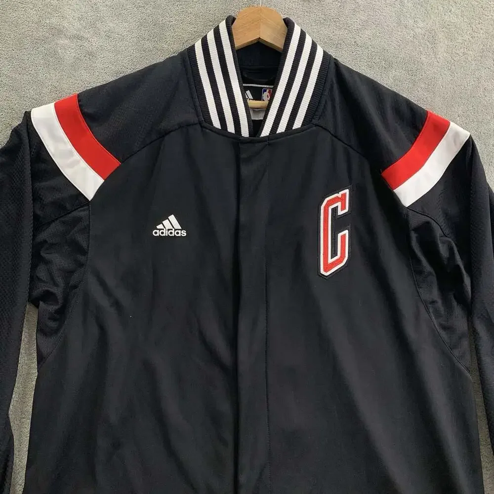 Adidas Warmup Jacket Men XL +2 Length Chicago Bulls Snap Black NBA Training 2014